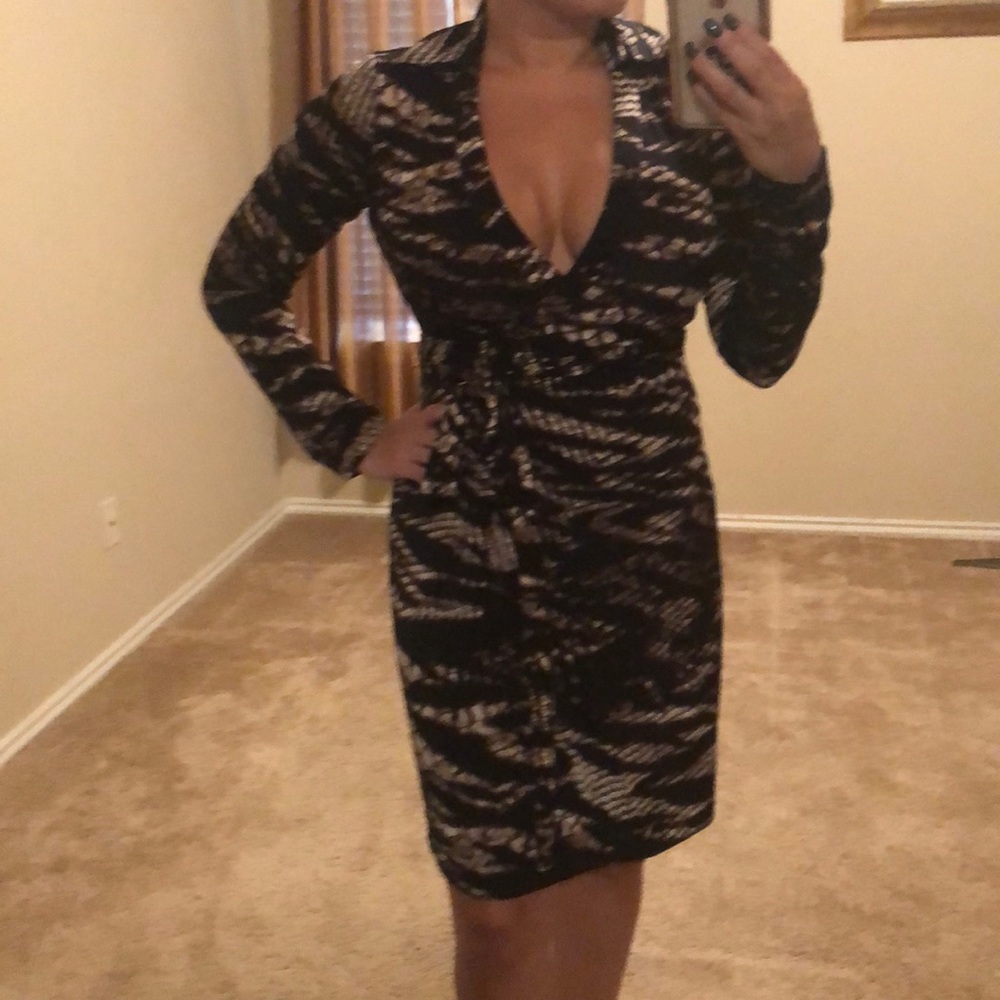 Calvin Klein snake print wrap dress